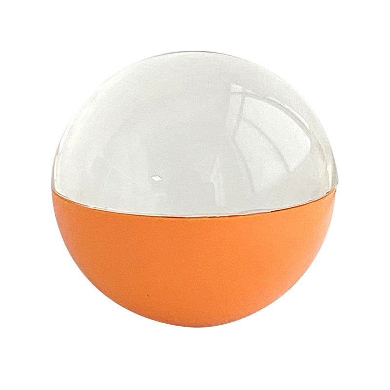 Orange custom video ornament with clear dome housing for personalized uploaded video playback.