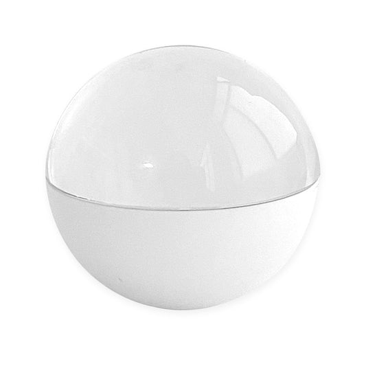 White customizable media ornament with transparent dome for displaying user-uploaded video content